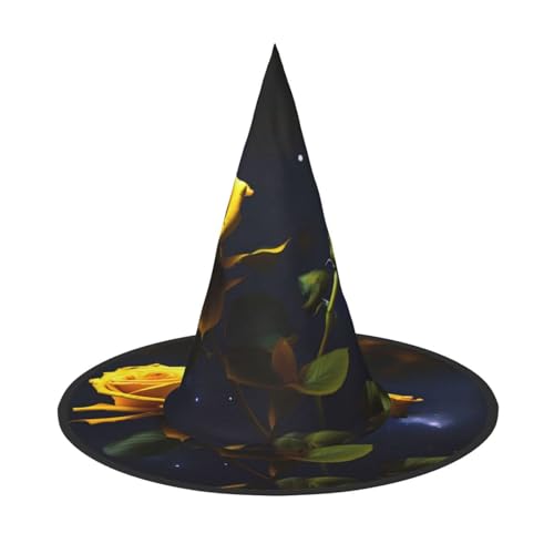 Gelbe Rosen Sternennacht 1 Stück Halloween Hexenhut Kostüm Party Hut geeignet für Bühnenspielzubehör von WXCJWD