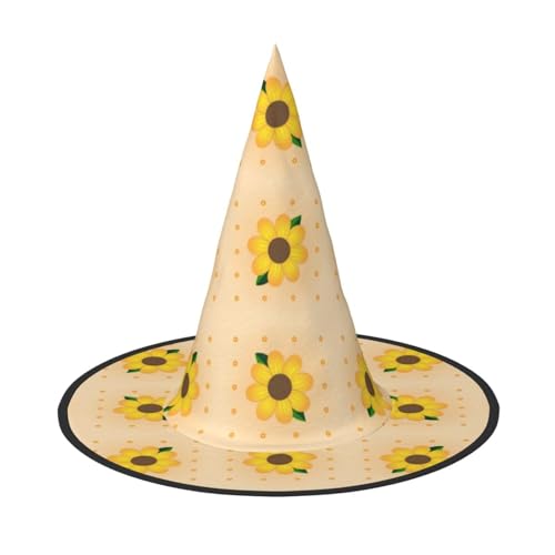 Goldene Sonnenblume 1 Stück Halloween Hexenhut Kostüm Party Hut geeignet für Bühnenspielzubehör von WXCJWD