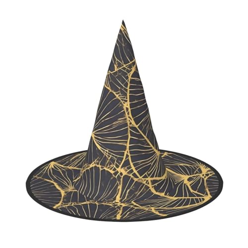 Goldenes Blatt, Halloween-Hexenhut, Kostüm, Partyhut, geeignet für Bühnenspiel-Zubehör, 2 Stück Goldenes Blatt, Halloween-Hexenhut, Kostüm, Partyhut, geeignet für Bühnenspiel-Zubehör, 2 Stück von WXCJWD