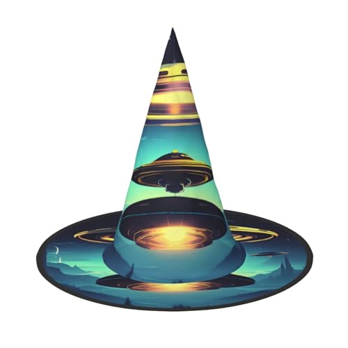 Hexenhut für Halloween, Raumschiff, Kostüm, Partyhut, geeignet für Bühnenspiel-Zubehör, 2 Stück Hexenhut für Halloween, Raumschiff, Kostüm, Partyhut, geeignet für Bühnenspiel-Zubehör, 2 Stück von WXCJWD