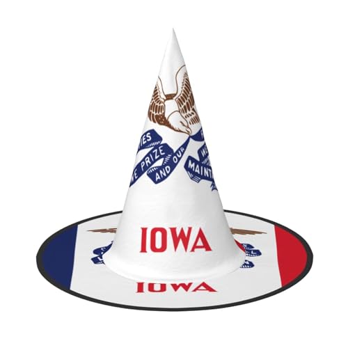 Iowa Staatsflagge, Halloween-Hexenhut, Kostüm, Partyhut, geeignet für Bühnenspiel-Zubehör, 2 Stück von WXCJWD