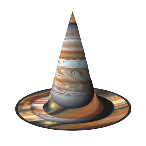 Jupiter Landschaft, Halloween-Hexenhut, Kostüm, Partyhut, geeignet für Bühnenspiel-Zubehör, 2 Stück von WXCJWD