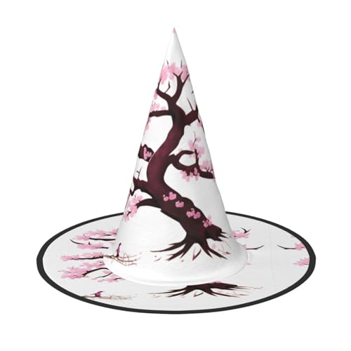 Kirschblütenbaum, Halloween-Hexenhut, Kostüm, Partyhut, geeignet für Bühnenspiel-Zubehör, 1 Stück Kirschblütenbaum, Halloween-Hexenhut, Kostüm, Partyhut, geeignet für Bühnenspiel-Zubehör, 1 Stück von WXCJWD