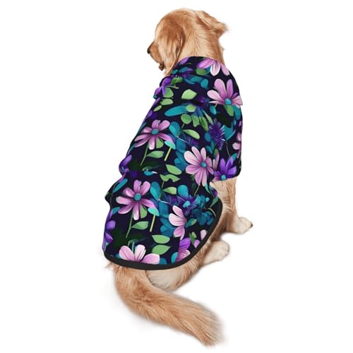 Lila Camellia XL Hunde-Kapuzenpullover, warm und leicht, geeignet für Haustiere im Herbst und Winter von WXCJWD