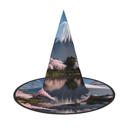Mt. Fuji im frühen Frühling, Halloween-Hexenhut, Kostüm, Partyhut, geeignet für Bühnenspiel-Zubehör, 2 Stück von WXCJWD