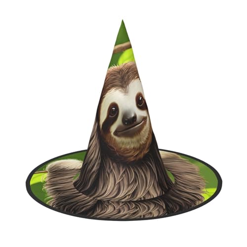 Niedliches Faultier 1 Stück Halloween Hexenhut Kostüm Party Hut geeignet für Bühnenspielzubehör von WXCJWD