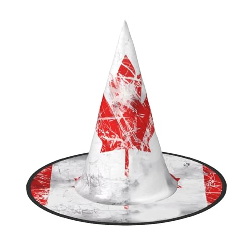 Retro Kanada Flagge 1 PC Halloween Hexenhut Kostüm Party Hut geeignet für Bühnenspiel Zubehör von WXCJWD