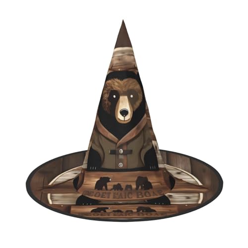 Rustikaler Hüttenbär, Halloween-Hexenhut, Kostüm, Partyhut, geeignet für Bühnenspiel-Zubehör, 3 Stück von WXCJWD