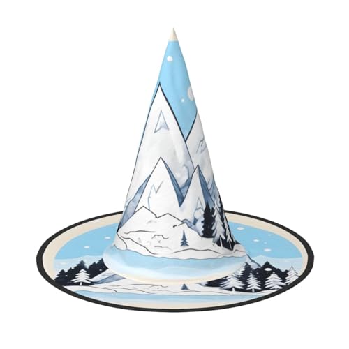 Schneebedeckte Berge, 1 Stück, Halloween-Hexenhut, Kostüm, Partyhut, geeignet für Bühnenspiel-Zubehör von WXCJWD