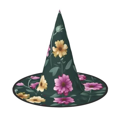 Schöne lila Blumen, 2 Stück, Halloween-Hexenhut, Kostüm, Partyhut, geeignet für Bühnenspiel-Zubehör von WXCJWD
