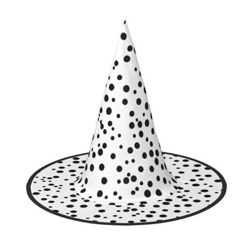 Schwarz-weiße gepunktete Halloween-Hexenhut, Kostüm, Partyhut, geeignet für Bühnenspiel-Zubehör Schwarz-weiße gepunktete Halloween-Hexenhut, Kostüm, Partyhut, geeignet für Bühnenspiel-Zubehör von WXCJWD