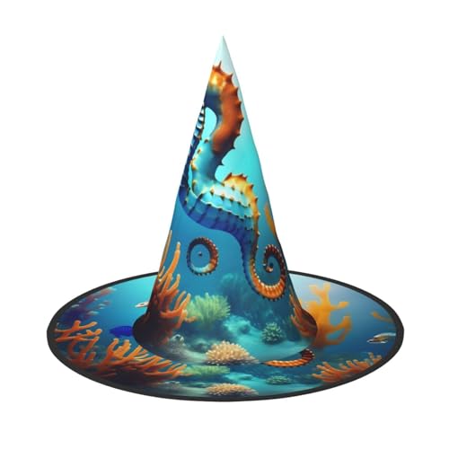 Seepferdchen, 2 Stück, Halloween-Hexenhut, Kostüm, Partyhut, geeignet für Bühnenspiel-Zubehör Seepferdchen, 2 Stück, Halloween-Hexenhut, Kostüm, Partyhut, geeignet für Bühnenspiel-Zubehör von WXCJWD