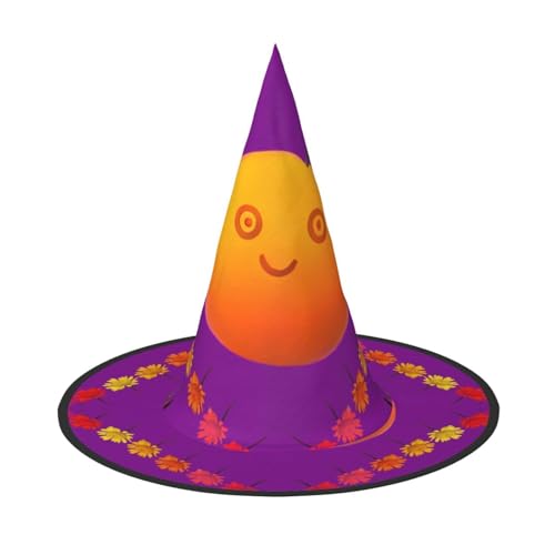 Smiley Orange 1 Stück Halloween Hexenhut Kostüm Party Hut Geeignet für Bühnenspiel Zubehör von WXCJWD