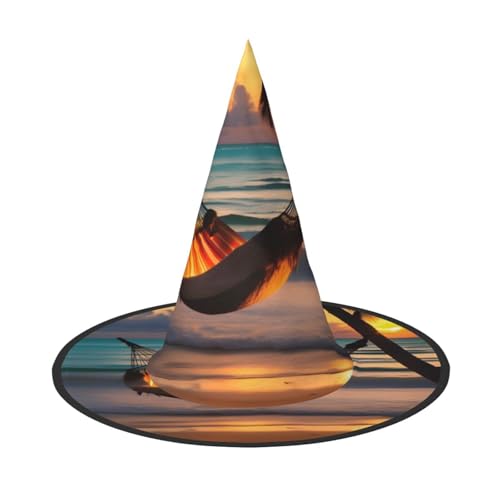 Sonnenuntergang Strandhängematte 3 Stück Halloween Hexenhut Kostüm Party Hut geeignet für Bühnenspielzubehör von WXCJWD