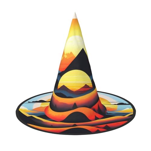 Sunrise Mountain Halloween-Hexenhut, Kostüm, Partyhut, geeignet für Bühnenspiel-Zubehör, 1 Stück von WXCJWD