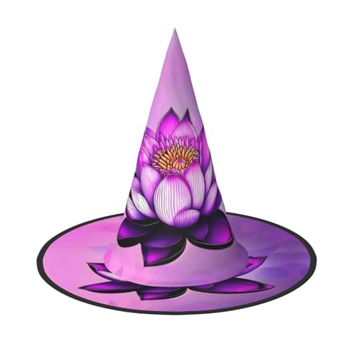 Violetter Lotus, Halloween-Hexenhut, Kostüm, Partyhut, geeignet für Bühnenspiel-Zubehör, 2 Stück von WXCJWD