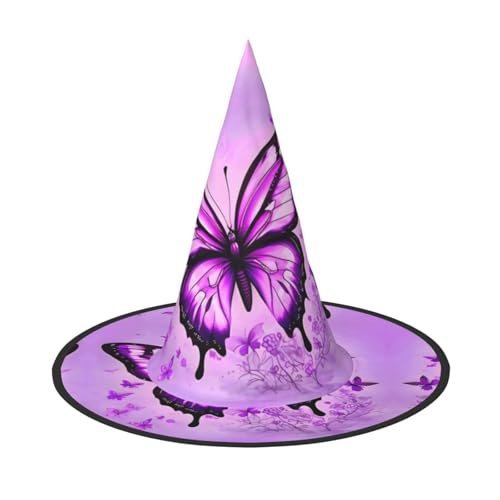 Violetter Schmetterling 3 Stück Halloween Hexenhut Kostüm Party Hut geeignet für Bühnenspielzubehör von WXCJWD