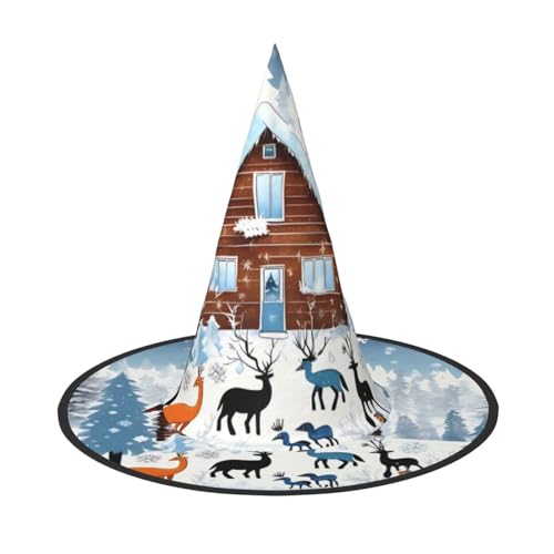 Winter-Hexenhut, 2 Stück, Halloween-Hexenhut, Kostüm, Partyhut, geeignet für Bühnenspiel-Zubehör von WXCJWD