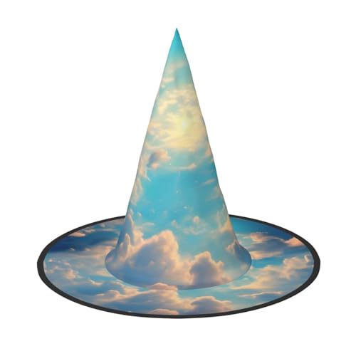Wolkiger Himmel, Halloween-Hexenhut, Kostüm, Partyhut, geeignet für Bühnenspiel-Zubehör, 2 Stück von WXCJWD