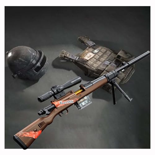 Soft Bullet Spielzeugpistole 98k 49ft RangeLangstreckenschießen Blasterpistolen Shell ejecting DIY zusammengebautes Zubehör mit Verstellbarer Lupe für Kinder ab 6 Jahren Outdoor-Spielzeug von WXFFZ