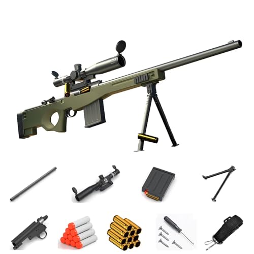 Spielzeug Pistole für Kinder Sniper Waffe AWM Toy Gun Das Weichs Chaum Geschoss Sniper mit 20 Offizielle Darts für Geburtstag Weihnachten Erwachsene von WXFFZ
