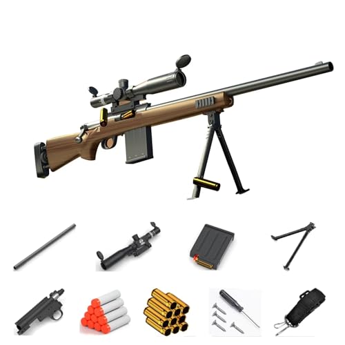 WXFFZ Spielzeug Pistole M24 25m Long Range Shooting Toy Gun Manuelles Laden Shell Ejection Sniper Rifle Spielzeug Schaumstoff-Blaster mit 20 Offizielle Darts FüRjungen Kinder und Erwachsene von WXFFZ