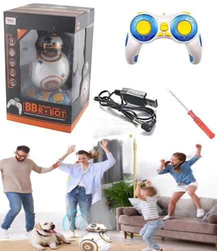RC BB8 Roboter Spielzeug 360° Rolling Ball Droid Mit Sound, 2.4G Fernbedienung Intelligentes Star Wars Upgrade BB-8 Mit Musik Action Figur Geschenk Spielzeug Ball von WXFLOVEXMH