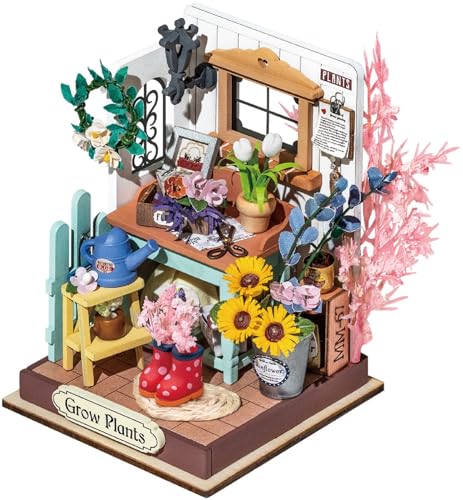 3D Holz Puzzle - DIY Miniatur Haus Puppenhaus Kit - Handgemachte Handwerk - Mini Haus Holzspielzeug Gebäude Modell - Kreative Neujahr Geschenke für Kinder und Erwachsene D von WXHJM