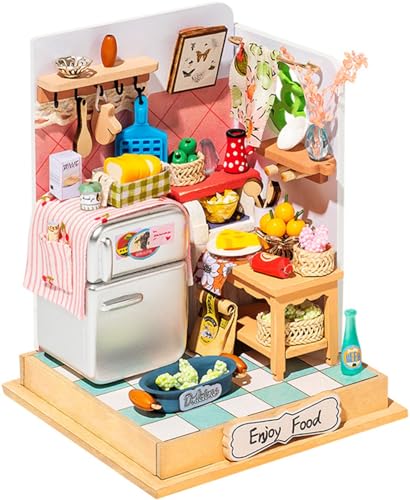 3D Holz Puzzle - DIY Miniatur Haus Puppenhaus Kit - Handgemachte Handwerk - Mini Haus Holzspielzeug Gebäude Modell - Kreative Neujahr Geschenke für Kinder und Erwachsene E von WXHJM