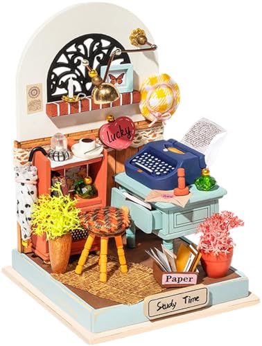 3D Holz Puzzle - DIY Miniatur Haus Puppenhaus Kit - Handgemachte Handwerk - Mini Haus Holzspielzeug Gebäude Modell - Kreative Neujahr Geschenke für Kinder und Erwachsene G von WXHJM