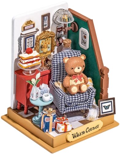 3D Holz Puzzle Puppenhaus - DIY Miniatur Haus Modell Kit - Handgemachte Handwerk - Mini Haus Holzspielzeug Gebäude Modell - Kreative Neujahr Geschenke für Kinder und Erwachsene B von WXHJM