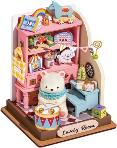 3D Holz Puzzle Puppenhaus - DIY Miniatur Haus Modell Kit - Handgemachte Handwerk - Mini Haus Holzspielzeug Gebäude Modell - Kreative Neujahr Geschenke für Kinder und Erwachsene C von WXHJM