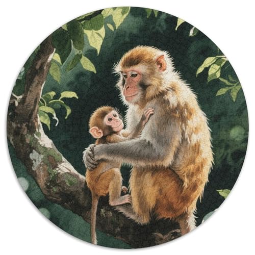 1000 Teile AFFE Puzzle Für Jugendliche Und Erwachsene Geduldspiel AFFE Und Junges Puzzle Aus Karton Wohndekoration Geschenk Zum Geburtstag 1000pcs (67.5x67.5cm) von WXLWHR