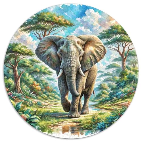 1000 Teile Afrikanischer Elefant Puzzle Für Erwachsene Und Kinder Entspannung Spiel Familien Spiel Puzzles Aus Karton Wohndekoration Unique Gift 1000pcs (67.5x67.5cm) von WXLWHR