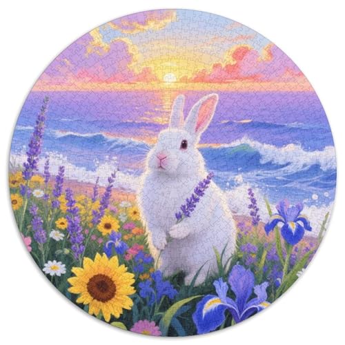 1000 Teile Angora Kaninchen Puzzle – Für Erwachsene, Anspruchsvolles Spiel, Sonnenaufgangsblumen Puzzle, Dekoration, Geschenkideen 1000pcs (67.5x67.5cm) von WXLWHR
