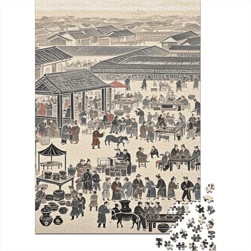 1000 Teile Antik Puzzle Für Erwachsene Und Kinder Holzpuzzle Pädagogisches Spiel Antikes-Großes-Treffen Puzzle Wohndekoration Geschenk Zu Weihnachten 1000pcs (75x50cm) von WXLWHR