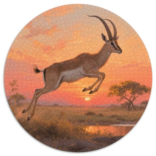 1000 Teile Antilope Puzzle Für Jugendliche Und Erwachsene Geschicklichkeitsspiel Antilope Grasland Puzzle Aus Karton Wohndekoration Unique Gift 1000pcs (67.5x67.5cm) von WXLWHR