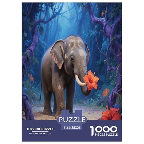 1000 Teile Asiatisches Elefantenkalb Puzzle – Für Erwachsene, Herausforderndes Denkspiel, Wald Puzzles, Wohnkultur, Geschenk Zum Geburtstag 38x26cm/1000pcs 1000 Teile Asiatisches Elefantenkalb Puzzle – Für Erwachsene, Herausforderndes Denkspiel, Wald Puzzles, Wohnkultur, Geschenk Zum Geburtstag 38x26cm/1000pcs von WXLWHR