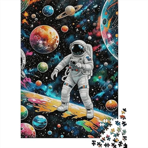 1000 Teile Astronaut Puzzle Für Erwachsene Und Kinder Holzpuzzle Geduldspiel Astronaut-Weltraum-Planet-Nebel Puzzle Wohndekoration Unique Gift 1000pcs (75x50cm) von WXLWHR