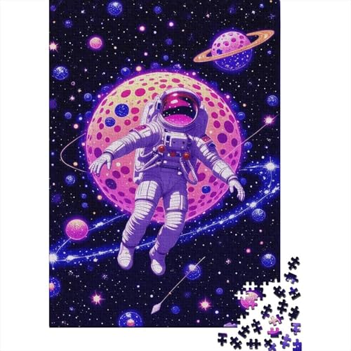 1000 Teile Astronaut Puzzle Für Erwachsene Und Kinder Holzpuzzle Pädagogisches Spiel Astronaut-Pinker-Planet-Sternenhimmel Puzzle Wohndekoration Geschenk Zum Geburtstag 1000pcs (75x50cm) von WXLWHR