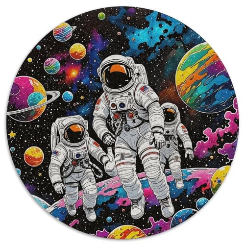 1000 Teile Astronaut Puzzle Für Erwachsene Und Kinder aus Karton Pädagogisches Spiel Astronaut Bunter Planet Puzzles Wohnkultur Geschenk Für Kinder 1000pcs (67.5x67.5cm) von WXLWHR
