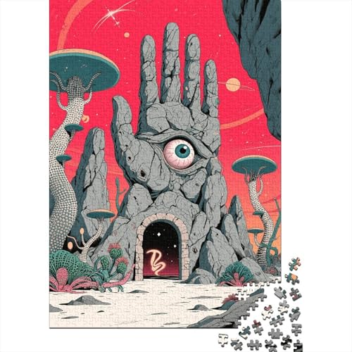 1000 Teile Auge Puzzle Für Erwachsene Und Kinder Holzpuzzle Pädagogisches Spiel Riesenhandflächen-Auge-Portal Puzzles Wohndekoration Geschenk Zu Weihnachten 1000pcs (75x50cm) von WXLWHR