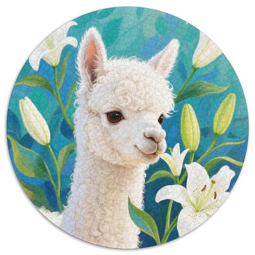 1000 Teile Baby Alpaka Puzzle – Für Erwachsene, Anspruchsvolles Spiel, Lilie Puzzle, Dekoration, Geschenkideen 1000pcs (67.5x67.5cm) von WXLWHR