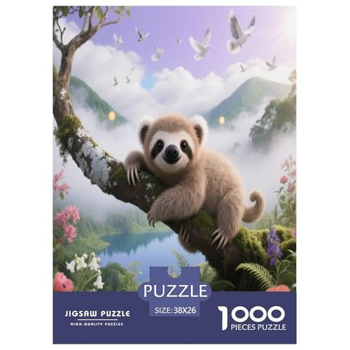 1000 Teile Baby Faultier Puzzle – Für Erwachsene, Herausforderndes Denkspiel, Wolkenverhangene Berge Puzzles, Dekoration, Geschenk Für Erwachsene 38x26cm/1000pcs 1000 Teile Baby Faultier Puzzle – Für Erwachsene, Herausforderndes Denkspiel, Wolkenverhangene Berge Puzzles, Dekoration, Geschenk Für Erwachsene 38x26cm/1000pcs von WXLWHR