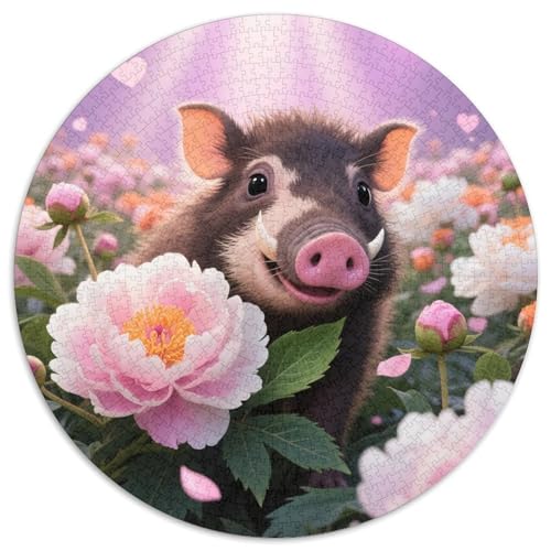 1000 Teile Baby Warzenschwein Puzzle – Für Erwachsene, Familienfreundlicher Denkspaß, Blumenmeer Puzzles, Wohnkultur, Geschenkideen 1000pcs (67.5x67.5cm) von WXLWHR