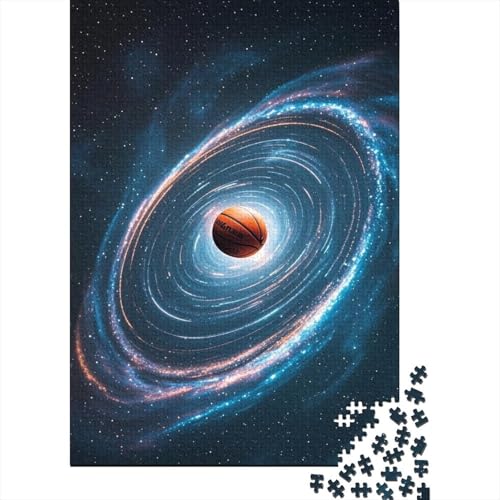 1000 Teile Basketball Puzzle Für Erwachsene Und Kinder Holzpuzzle Geduldspiel Basketball-Nebel Puzzles Wohndekoration Geschenkideen 1000pcs (75x50cm) von WXLWHR