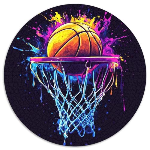 1000 Teile Basketball Puzzle Für Erwachsene Und Kinder aus Karton Pädagogisches Spiel Tintenspritzer Basketballkorb Puzzle Dekoration Einzigartiges Geschenk 1000pcs (67.5x67.5cm) von WXLWHR