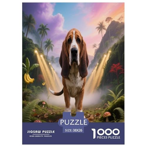 1000 Teile Basset Hound Puzzle – Für Erwachsene, Familienspaß & Bildung, Hund Wald Puzzle, Dekoration, Geschenk Für Kinder 38x26cm/1000pcs 1000 Teile Basset Hound Puzzle – Für Erwachsene, Familienspaß & Bildung, Hund Wald Puzzle, Dekoration, Geschenk Für Kinder 38x26cm/1000pcs von WXLWHR