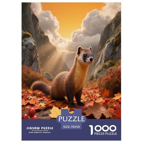 1000 Teile Baummarder Puzzle – Für Erwachsene, Herausforderndes Denkspiel, HerbstblattTal Puzzles, Wohnkultur, Einzigartiges Geschenk 70x50cm/1000pcs 1000 Teile Baummarder Puzzle – Für Erwachsene, Herausforderndes Denkspiel, HerbstblattTal Puzzles, Wohnkultur, Einzigartiges Geschenk 70x50cm/1000pcs von WXLWHR