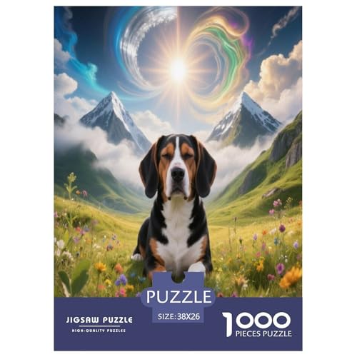 1000 Teile Beagle Puzzle – Für Erwachsene, Familienspaß & Bildung, Hund Wiese Puzzle, Wohnkultur, Geschenk Für Kinder 38x26cm/1000pcs von WXLWHR